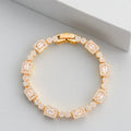 SUNNA Rose Gold Bracelet with White Crystal | 18K Rose Gold Tone