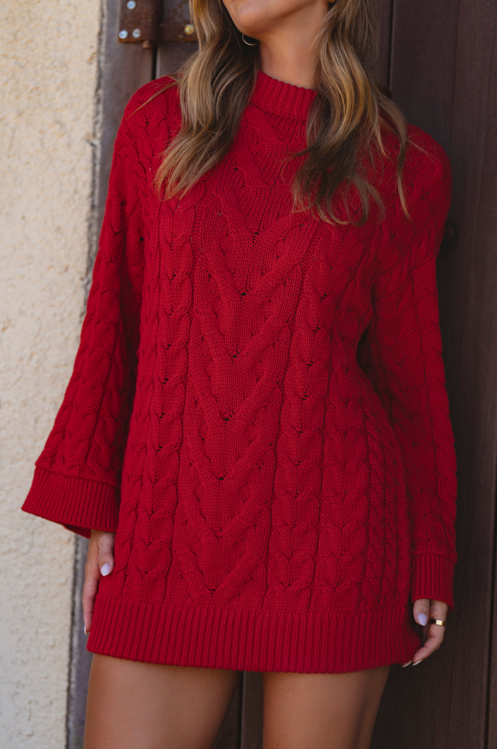 Cozy Cable-Knit Sweater Dress