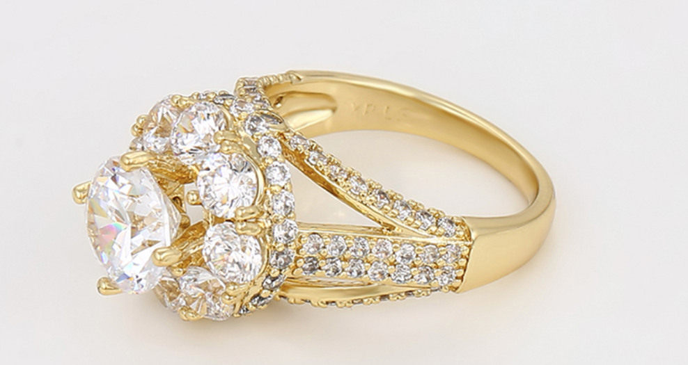 Leila Inel Elegant Placat cu Aur de 14K