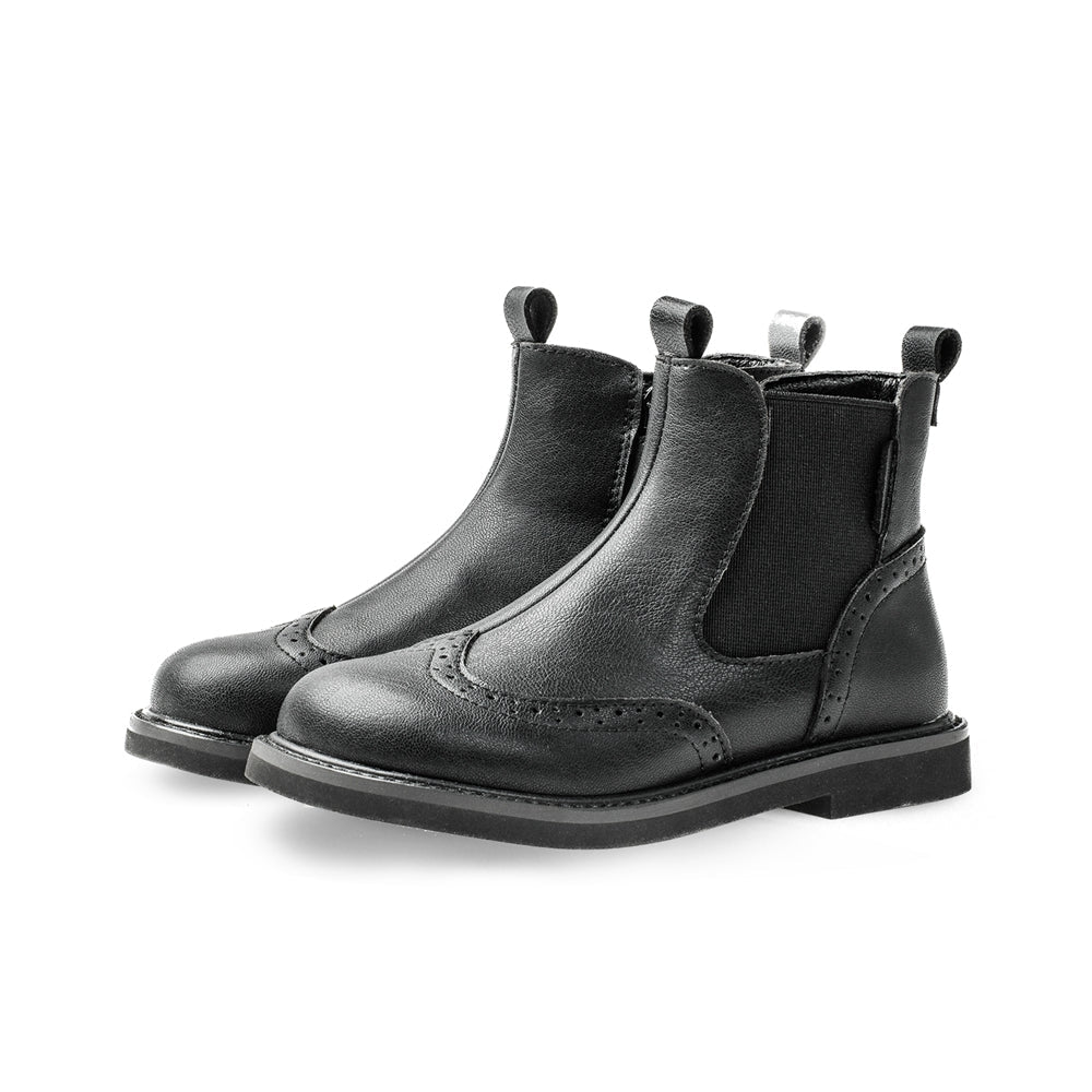 Outdoor Adventurer Kids Black Leather Boots