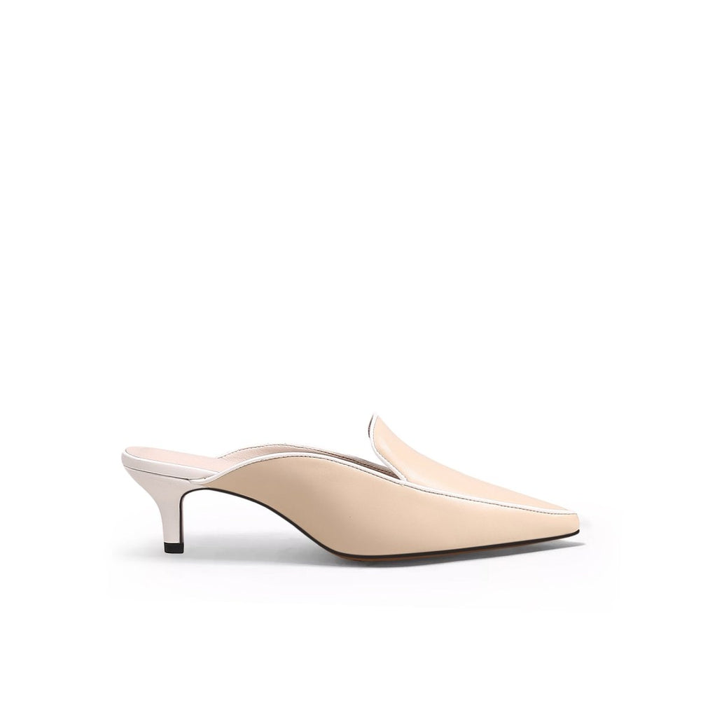 Pointed Toe Kitten Mules